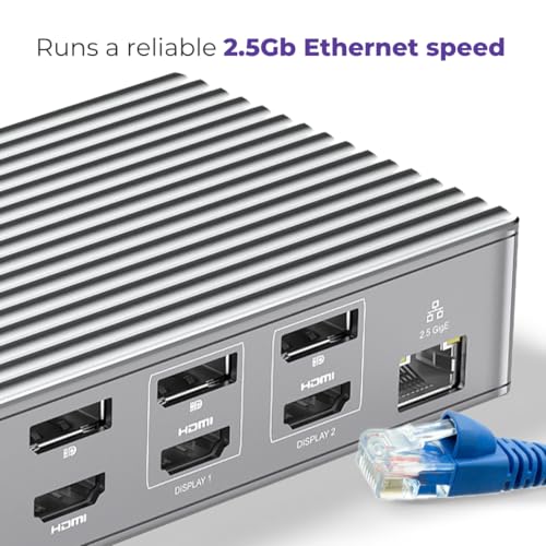 Thunderbolt 4 MacBook Docking Station Dual Monitor 21-in-1 USB-C Dock, 150W