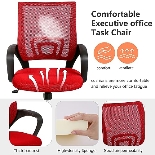 PayLessHere | Office Chair | Red | Pack of 1 | with Lumbar Support - color: Red, style: pack of 1
