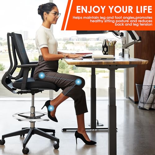 18" Foot Rest Ring for Drafting Stool & Office Chair, Chrome Steel - color: Silver, size: 18''