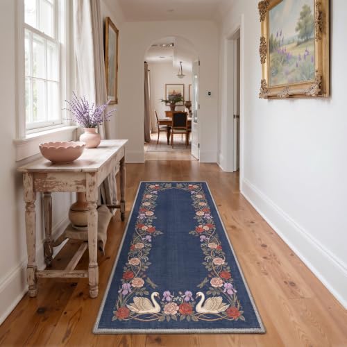Bavni 2X3 Washable Area Rug, Animal Small Boho Non Slip Entrance Doormat - color: Antique Navy, size: 2' x 3' (Rectangular)