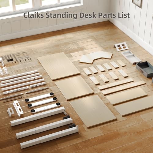 Claiks Dual Motor L Shaped Standing Desk with Drawers, 63inch, Nature - color: Nature