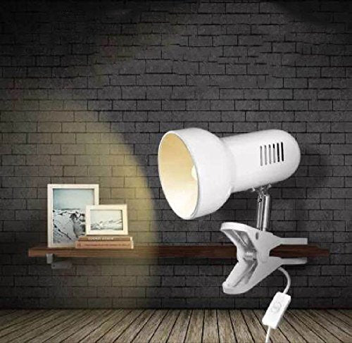 RONG&LAN Clip lamp,360° Rotation Clip on Lamp Portable Book Reading Light,Clamp on Desk/Table/Bunk Bed/Cupboard Home Lighting, (Desk lamp,Seven Colors for Your Choice) (Black) - color: Black