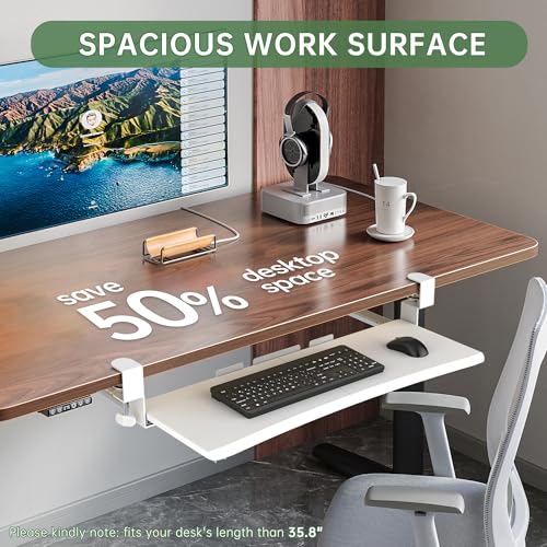 UPGRAVITY Extra Large Keyboard Tray Under Desk White - color: White