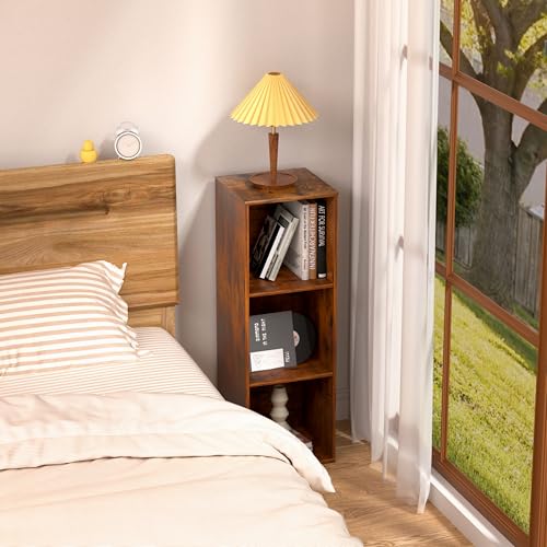 3 Cube Storage Organizer, 3 Tier Cube Low Bookcase Freestanding Storage Display Organizer for Home Office, Three-Cubes Open Shelf Short Bookshelf (Retro Brown, 3 Cube) - color: Retro Brown, size: 3 Cube