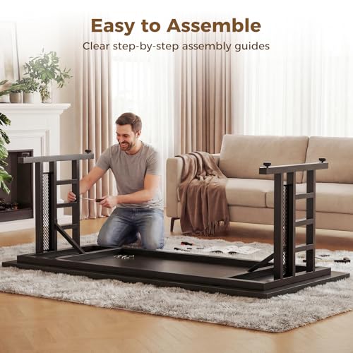 OffiGo 71 Inch Executive Computer Desk with Outlets, Black - color: Black, size: 71 Inch