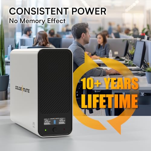 GOLDENMATE 1000VA/600W Lithium UPS Battery Backup & Surge Protector, White - color: White