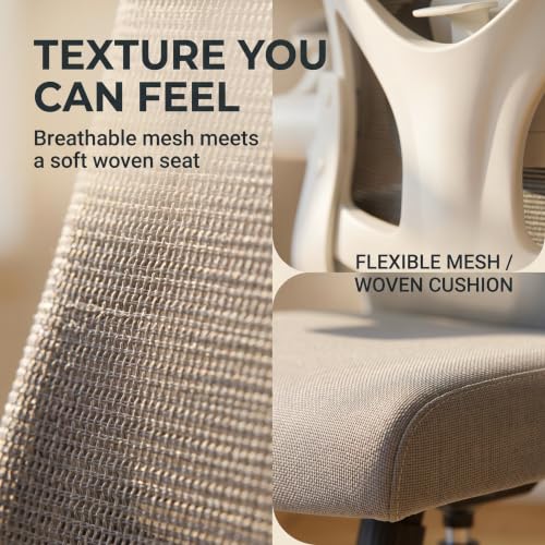 Ergonomic Office Desk Chair High Back Mesh Computer Chair (02Khaki, Chair) - color: 02khaki