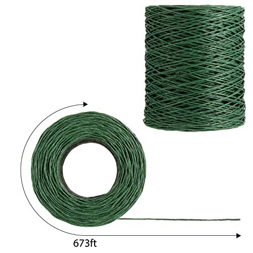 Syhood 673 Feet Floral Vine Bind Wire Rustic Craft Wire, Deep Green - color: Deep Green, size: 673 Feet