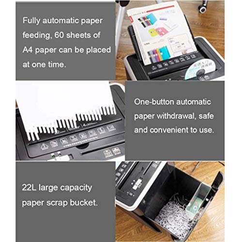 6-Sheet Cross-Cut Paper Shredder, Credit Card Shredders for Home Office Use, Large Wastebasket with Transparent Window, Black