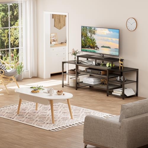 aboxoo 45" TV Riser for 32-60 inch TV, TV Shelf with Steel Legs - color: Black, size: 45 inch