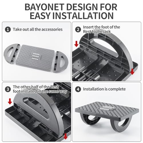 CasaZenith Foot Rest Under Desk at Work, Foot Stools for Under Office Desk - color: Gray