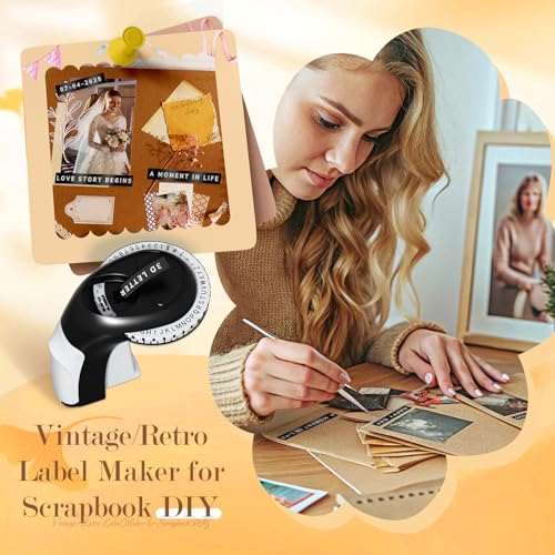 Vixic Embossing Label Maker, Emboss Vintage Label Maker Machine with Tapes - color: Black