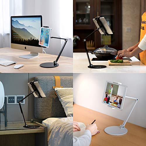 iPad Stand for Desk, Surface Pro Holder, Multi-Angle Adjustable Tablet Stand Holder for 4.7''- 13'' Screen Microsoft Surface Series, iPad Series,Samsung Galaxy Tabs,Amazon Kindle Fire, Etc. (Black) - color: Black