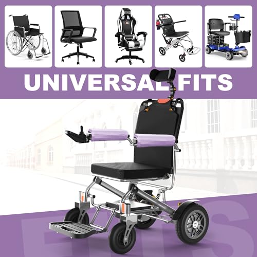 SPRING SEAON Wheelchair Accessories Armrest Covers, Memory Foam Pads, Pair - color: Purple