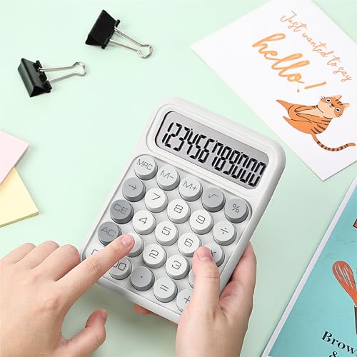 Mr. Pen- Mechanical Switch Calculator, 12 Digit Large LCD Display | Gray with Big Buttons, Mechanical Switch Calculator for Home, School, Office - color: Gray
