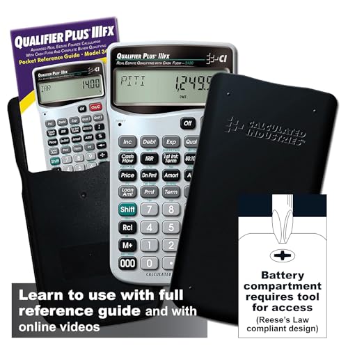 Calculated Industries 3430 Qualifier Plus IIIfx Real Estate Calculator | Advanced Mortgage Finance, Clearly-Labeled Keys, Buyer Pre-Qualifying, Payments & Amortizations, ARMs, Combos, FHA/VA