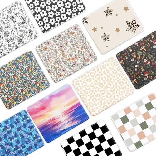 Mouse Pad for Desk with Stitched Edge, Premium Cute Washable Mouse Pads. Computer Mousepad with Non-Slip Rubber Base, Mousepads for Laptop, 9.25x7.75x0.12 inch (Mushroom Mirage) - color: Mushroom Mirage