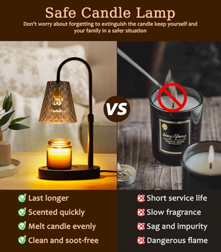Candle Warmer Lamp with Timer - Electric Candles Wax Warmers Glass Lamps - color: D-gray