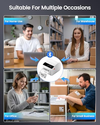 ASprink Bluetooth Shipping Label Printer 4x6 - color: White