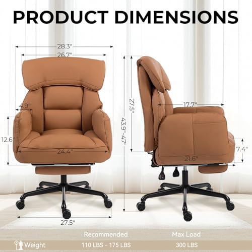 Dowinx Cross Legged Office Chair with Pivoting Armrests,Criss Cross Chair with Pocket Spring Seat & Back,Reclining Computer Gaming Chair with Footrest and Metal Base (Brown) - color: Brown