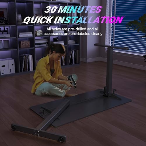 55 x 24 Inch Electric Standing Desk, 3 Memory Presets, Black - color: Black, size: 55*24