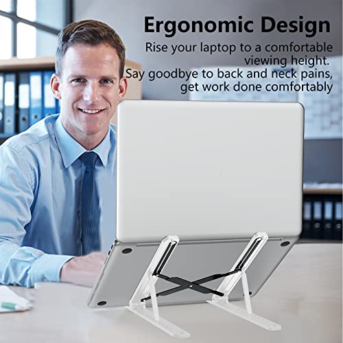 Tonmom Laptop Stand for Desk, Adjustable Laptop Riser, White - color: White