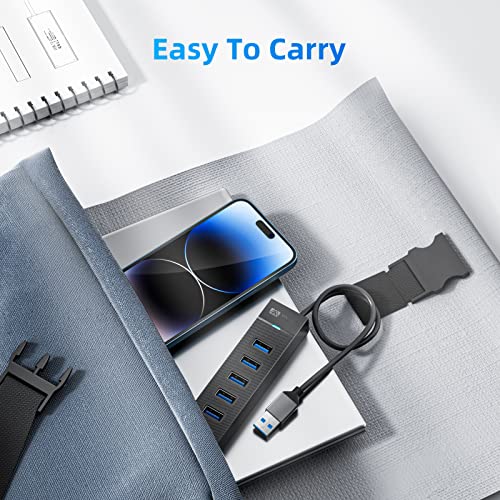 7 Ports USB Hub 3.0, SAN ZANG MASTER USB 3.0 Hub, 5Gbps HighSpeed Data USB Extender for Laptop, USB Flash Drive, Mobile HDD, Printer, Camera, Keyboard, Mouse, Windows/XPS (1.6FT)(50cm) - size: 1.6FT