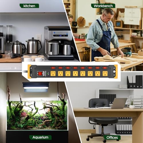 8 Outlet Heavy Duty Surge Protector Power Strip - size: 8 Outlet, style: 6FT