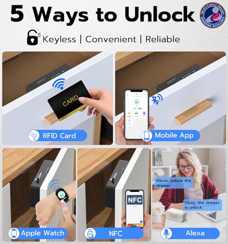 Smart Cabinet Lock, Hidden Baby Proofing Child Proof Drawer Locks - color: Black