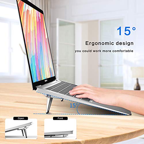 Laptop Stand Portable,Mini Invisible Laptop keyboard Riser for 12-20"Laptop - color: Silver-2