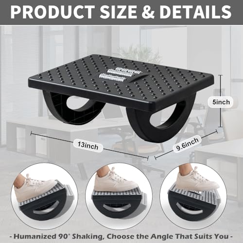 CasaZenith Foot Rest Under Desk at Work, Foot Stools for Under Office Desk - color: Black
