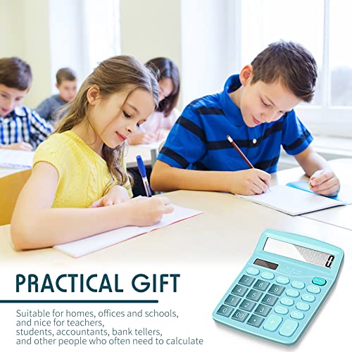 8 Pack 12 Digits Calculator Bulk Calculators Desktop Solar and Battery Dual Power Large LCD Display and Sensitive Butto Handheld for Office, School, Home(Blue) - color: Blue