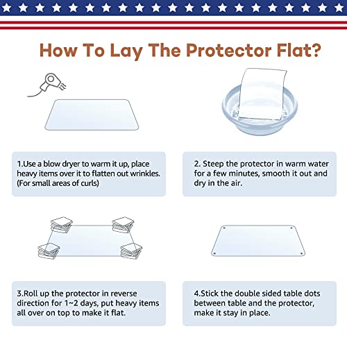 RostiKong 20 x 36 Inch Clear Desk Protective Blotter Pad Table Protector Liner Rectangle Plastic Tablecloth Cover Wood Furniture Dining Table Pad Easy Clean PVC Waterproof Heat Resistant Vinyl Cloths - color: Upgraded Clear Rectangle Shape, size: 36" x 20