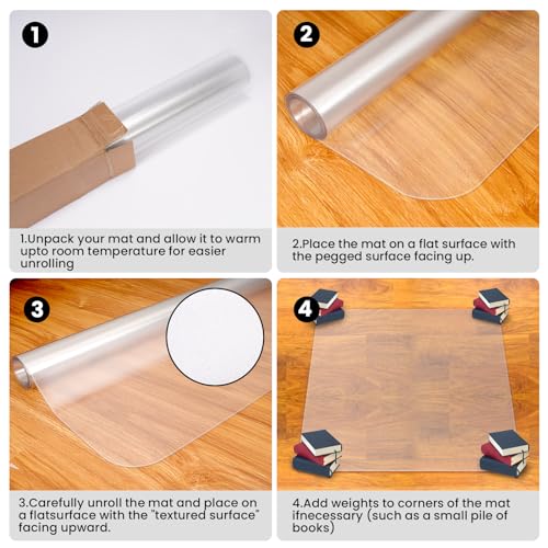 Office Chair Mat for Hardwood Floor: 63"x 51" Extra Large Floor Mat for Rolling Chair and Computer Desk, Clear Chair Mat Heavy Duty Plastic Protector for L Desk, Home, Gaming Easy Glide - size: 63"x51"