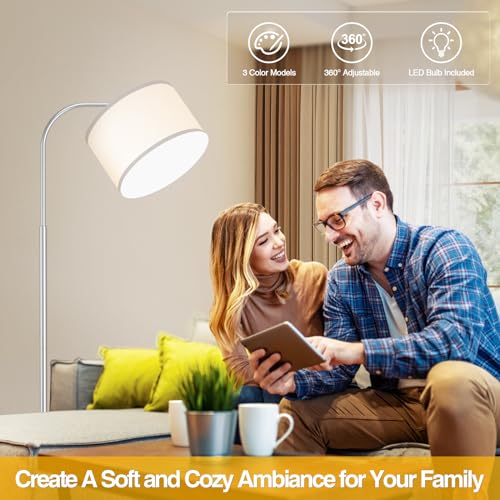 Silver Floor Lamp, Arc Floor Lamps for Living Room - color: Silver