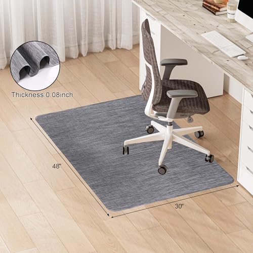 Office Chair Mat for Hardwood & Tile Floor, 30" x 48" Desk Computer Chair Mat, Anti Slip, Floor Protector Under Desk Low-Pile Office Rug for Rolling Chair, Grey - color: Grey, size: 30'' x 48'' Rectangle