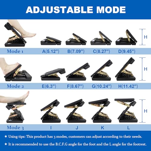 Foldable Foot Rest, Computer Foot Rest Under Desk, 12Modes Adjustable Ergonomic for Office, Loading Capacity 80 pounds, Removable Soft Cloth Pad,All-Season(Yellow) - color: Yellow & Thick Pad