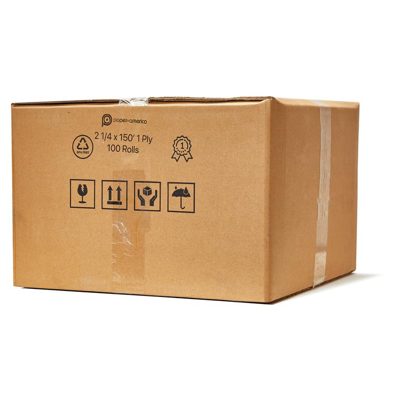 (100 Rolls) 2 1/4 x 150 ft White Adding Machine Tape Paper Rolls Premium One Ply Register/Adding Machine/Calculator Paper Rolls Printing Calculator 10 Key