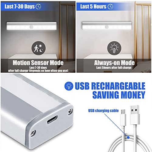 Led Motion Sensor Closet Lights 6 Pack, Wireless Under Cabinet Lighting Rechargeable Under Counter Lights, Homelife Motion Sensor LED Lights, Night Light Bar for Kitchen Wardrobe