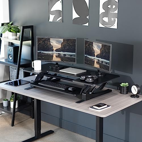 VIVO Black 48 in Standing Desk Converter, DESK-V048V - color: Black, size: 48"