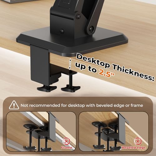 28" Standing Desk Converter, Height Adjustable Clamp Desktop Riser with Keyboard Tray, Sit Stand Monitor Riser Workstation for Home Office, Magnets Inclued, Black