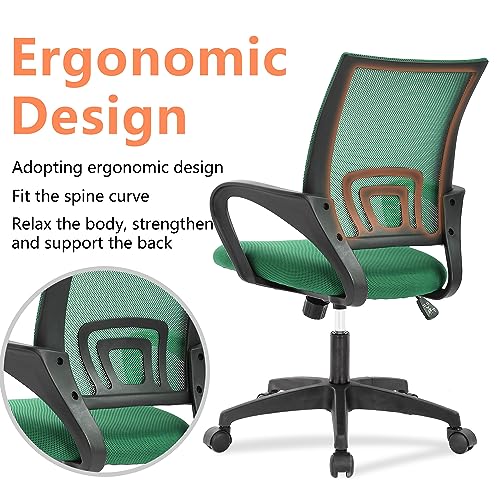 PayLessHere | Office Chair | Green | Pack of 2 | with Lumbar Support - color: Green, style: pack of 2