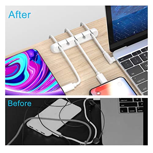 INCHOR Cord Organizer for Desk, White Cable Organizer Cable Clips 2 Pack - color: White