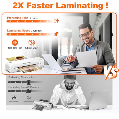 9-inch Laminator with 40 Laminating Sheets - color: White