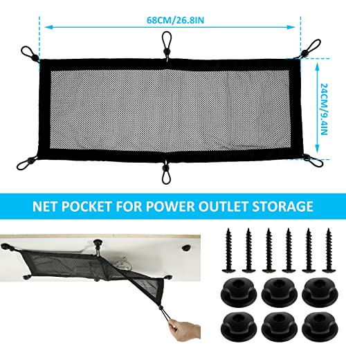 FUYGRCJ- Cable Management Net Large Capacity Flexible Adjustable Wire Organizer Net Privacy Under Desk Mesh Cord Organizer Tear Resistant Cable Holder for Home Office Workbench