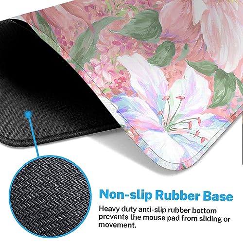 Large Mouse Pad, Mouse Pad, 31.5 x 15.7 Inch, Peony Flower Pink | Watercolor Painted Non-Slip Desk Pad Keyboard and Mouse Desk Mat for Gamer, Office & Home - color: Pink Peony Flowers