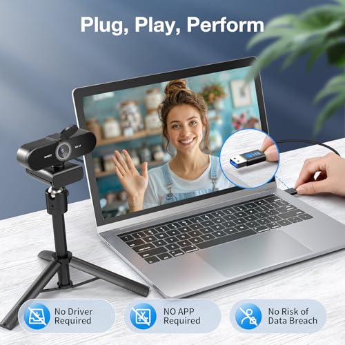 EMEET NOVA 4K Webcam with Tripod, PDAF Autofocus, Adjustable Heights - style: 4K Tripod 360° Swivel