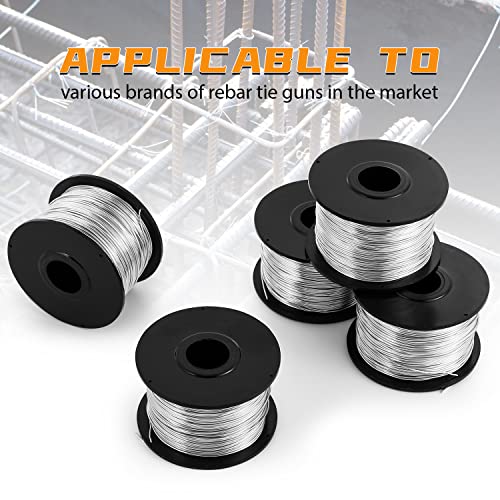 5pcs Rebar Tie Wire, 1/32" Diameter, 40" Length | high quality galvanized steel 40 "(110m) length, 1/32" (0.8mm) diameter
