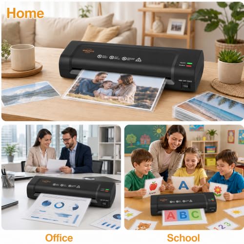 VidaTeco 9-inch Laminator Machine with 20 Laminating Sheets | Laminating Machine 8.5 x11 with 2-Min Faster Preheat, Small Personal Laminator for Teachers, Office, School, Black