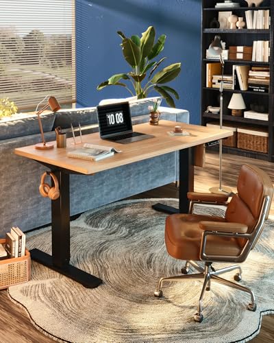 FLEXISPOT EN1 One-Piece Standing Desk, Electric Adjustable with 4 Memory Presets, 176 LBS Capacity, Stable & Quiet, Seamless Desktop for Home Office & Dual Monitors, 40"x24" Maple - color: Maple, size: 40x24"
